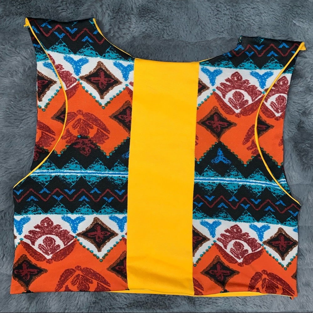 Geometric Multi-colored Tank Crop Top